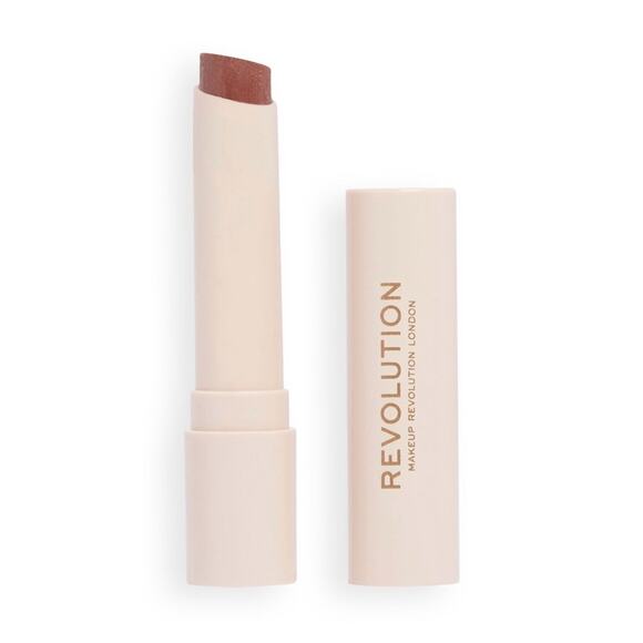 Makeup Revolution Pout Balm in Mocha Shine Plumping Hydrating Glossy Lip Balm - Picture 2 of 5